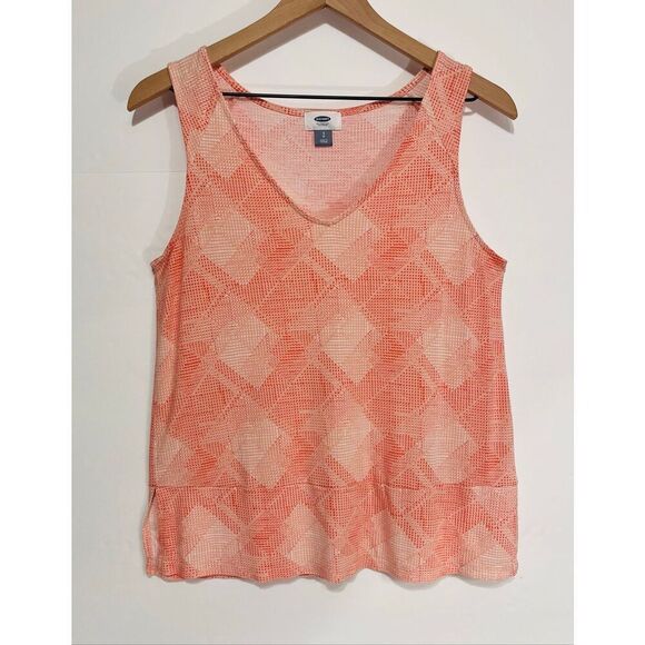 Old Navy Tops - Old Navy Orange Geometric Design Tank Top   Size S